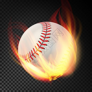 真实棒球在空中飞行燃烧图片