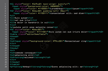 html简单代码矢量开发者视图中多彩的抽象程序标记彩色源代码脚本的浅色语法屏幕黑色背景简单代码矢量开发者视图中的彩色抽象程序标记图片