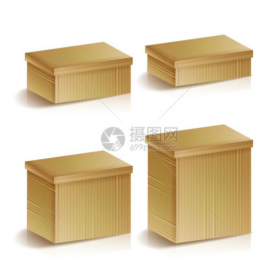 实事求是的纸板盒装有孤立的矢量说明交付和包装概念箱仓储裹装货物现实的纸板盒装有孤立的矢量说明图片
