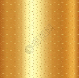 金色装饰墙纸图案矢量素材金属背景上的抽象金色六边形图案矢量元素设计图片