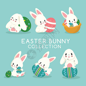 卡通可爱复活节兔子背景图片