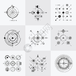 科学空气循环电网技术病媒结构几何图背景图片