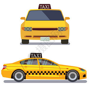 出租车前面和侧面图背景图片