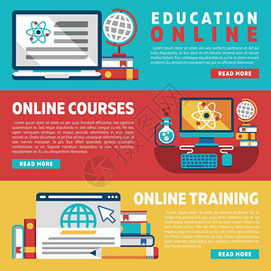 在线教育培训课程或网络研讨会标语图片