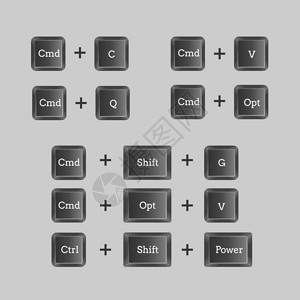 带有矢量按钮的计算机键盘快捷带有矢量盘按钮的计算机键盘快捷一套速命令指插图背景图片