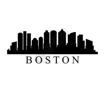 波士顿城市建筑剪影图片