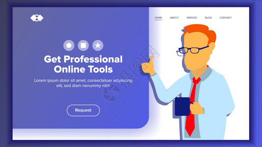 登陆网站页矢量商业站着陆设计模板图片