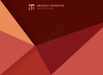 抽象模板几何三角红色背景图片