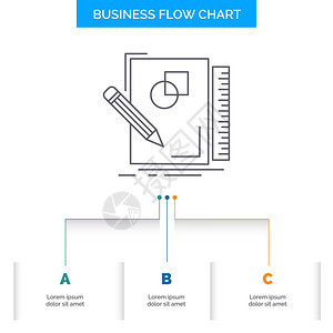 3个步骤的几何商务流程图设计图片