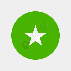 绿色背景上的五角星图标图片
