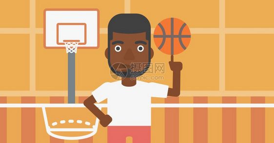 篮球场上的年轻男非裔运动员图片