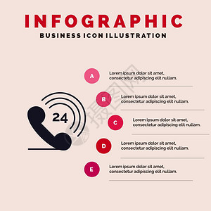 电话铃声24个信息图表演示模板图片