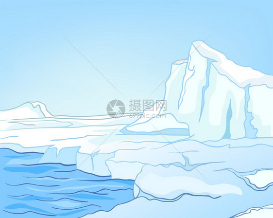南极北极的冰山冰川海洋图片