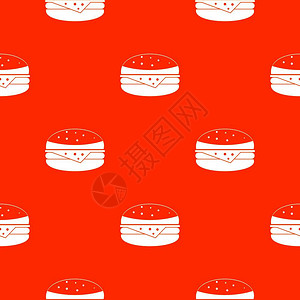 汉堡包无缝红色图案矢量设计元素背景图片