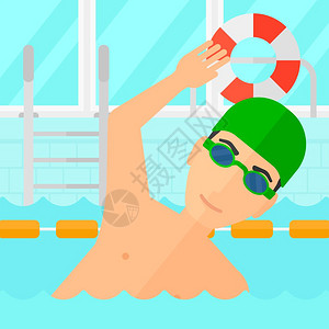 在游泳池游泳的男子图片
