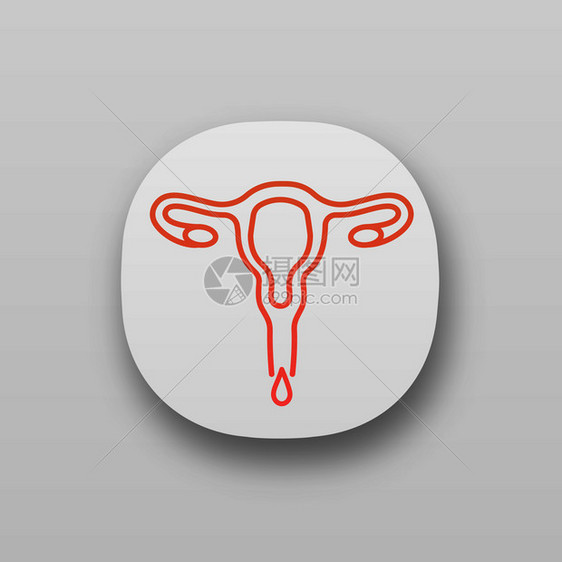 月经应用图示出血阴道排女健康障碍uix用户界面网络或移动应用矢量孤立图示月经应用标图片