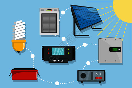 电调太阳能电池插画