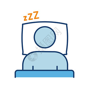 睡眠时间颜色图标休息日常规压力预防和治疗健康睡眠隔离矢量说明图片