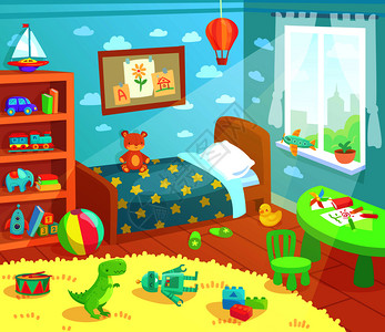 丰富多彩的儿童卧室图图片素材
