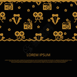 电影党奖标语和海报设计矢量图示电影奖标语设计图片