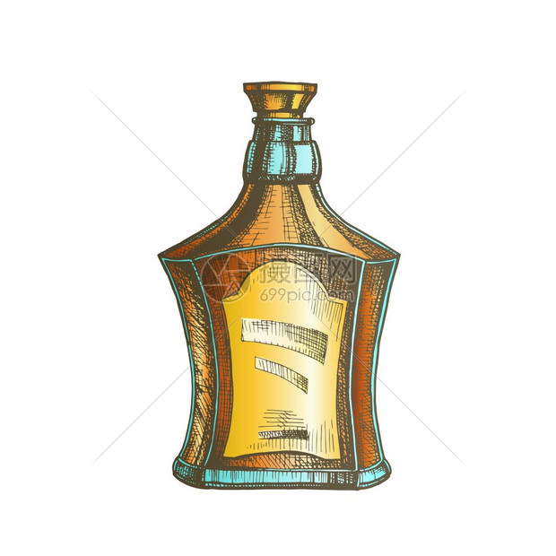 插画 其他 电脑办公 带有样式的cork软瓶盖矢量的抽制苏格兰瓶子墨水