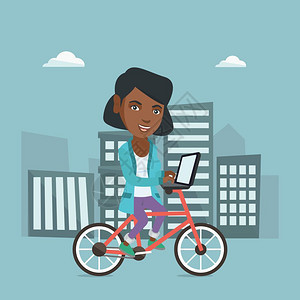 非洲妇女街头骑自行车图片