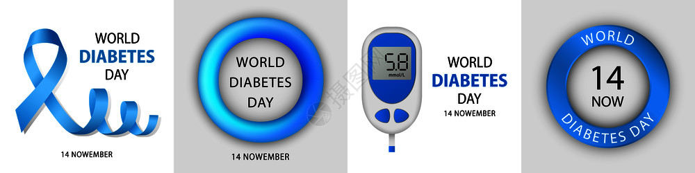 糖尿病日标语集为网络设计置的糖尿病日矢量标语切合实际的插图糖尿病日标语集实事求是的风格图片