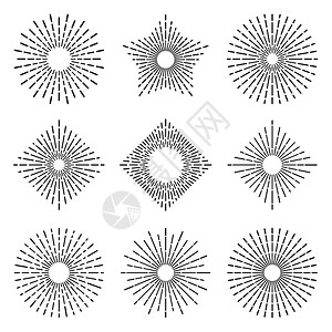 恒星爆破线条太阳光优雅太阳光条恒星或火花闪信号星爆破线条矢量抽象轮廓孤立图标设置日落回太阳光线条太阳光线太阳光线星爆破线纹抽象矢图片