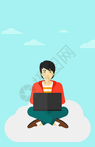 一位坐在云端的程序员图片