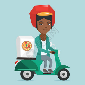 驾驶摩托车送披萨的人图片