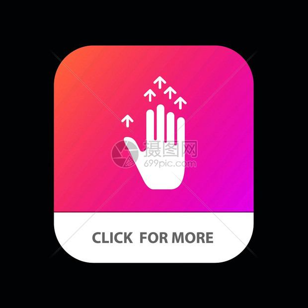 手箭头上移动应用程序按钮以及机器人和iosglyph版本图片
