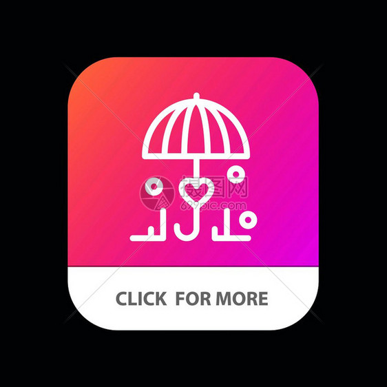 保险伞式安全爱的移动应用程序按钮以及机器人和离子线版本图片