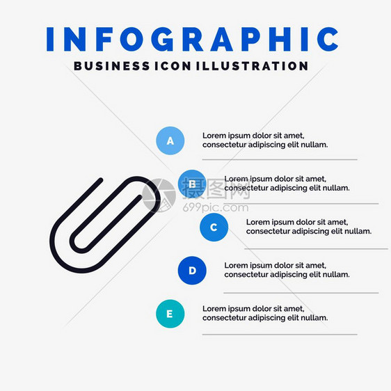 附件加剪贴添带有5步插图背景的行标图片