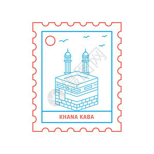 建筑线条邮票插画图片