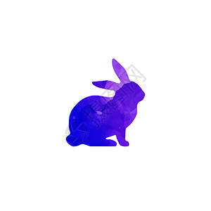 彩色兔子多色水彩矢量图图片