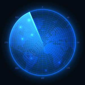 导航监测图军用数字设备雷达屏幕军用蓝声纳导航接口矢量图背景图片