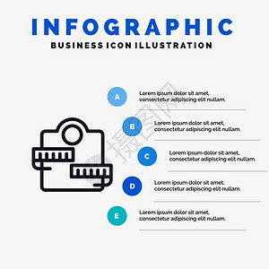 带有5步图表背景的5个步骤演示图 图片