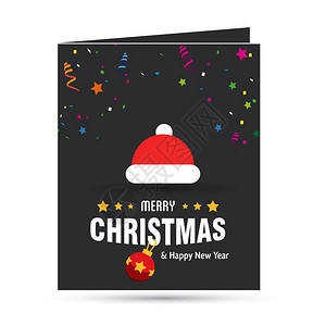 具有创造设计和打字矢量的深底背景具有创造设计和打字矢量的卫生圣诞卡图片