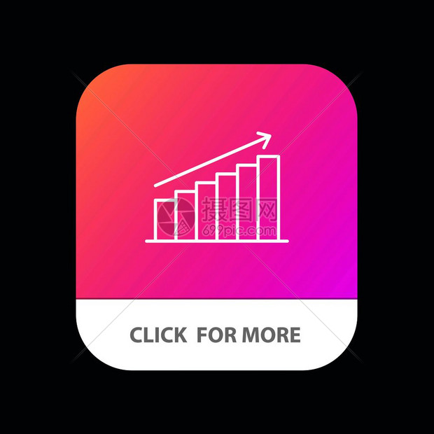 图表分析商业市场统计移动应用程序按钮以及机器人和ios线版图片