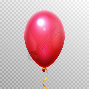 现实的3d红色气球飞行的球用于庆祝生日派对或嘉年华节设计装饰矢量的乳胶吹泡物体以透明背景隔离飞行的氦气球用于政党设计矢量的气球以图片