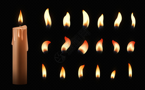 3支燃烧的蜡烛用不同小火焰点燃3支烧蜡烛的和不同小火焰点燃蜡烛图片