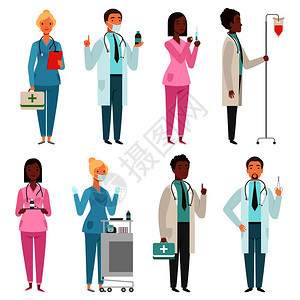男女护士医院生急诊人员病媒吉祥物护士和医生院专业人员务图片
