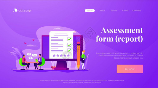 就业服务招聘机构候选人外包hr面试雇员评价估表格和报告业绩审查概念网页主头登陆网模板雇员评估登陆页面模板图片