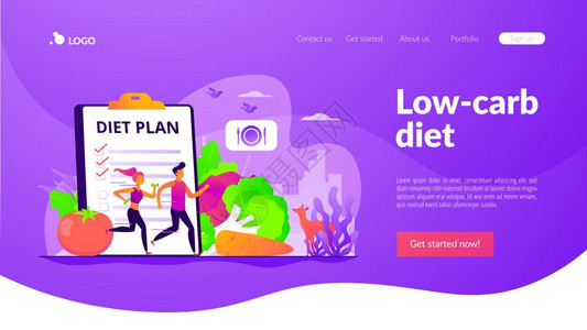 适合一对夫妇培训营养控制饮食计划和蔬菜体重减肥饮食低碳健康概念网页主图片
