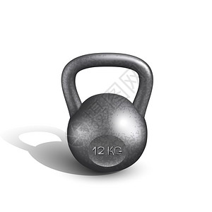 典型的黑色金属训练健身房工具小铃头用于锻健运动和体力模板符合实际的三维插图图片