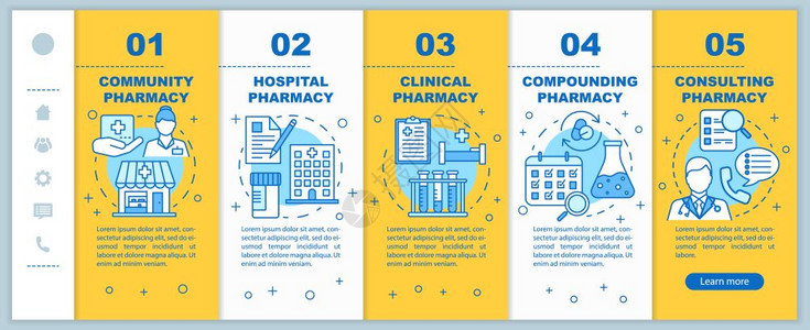 药店类型上市分行移动网页矢量模板有求必应的智能手机网站界面与线插图的界面想法网页漫步屏幕彩色概念图片