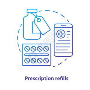 药房思想细线插图医疗处方药物采购咨询服用rx药物病媒孤立图画图片