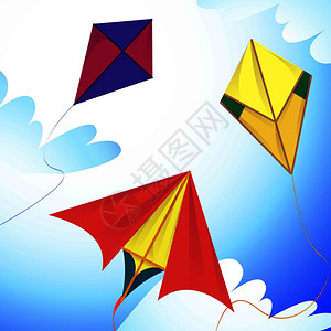 天空中飞行的风筝图片