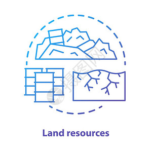 自然矿物使用概念以蓝色表示细线图土壤污染和侵蚀生态灾难自然污染病媒孤立图画图片