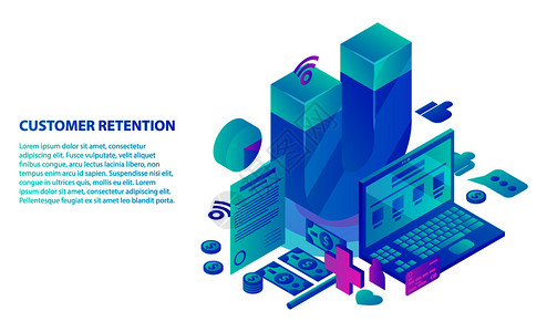 客户保留服务的概念背景用于网络设计的客户保留服务病媒概念背景的几何图示客户保留服务概念背景等度风格图片